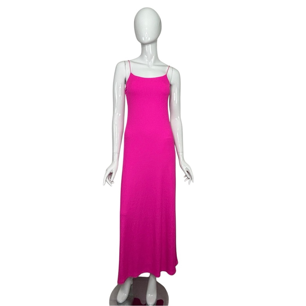 Miss Selfridge Hot Pink Maxi Slip Dress Size 4 Sleeveless No Slit
